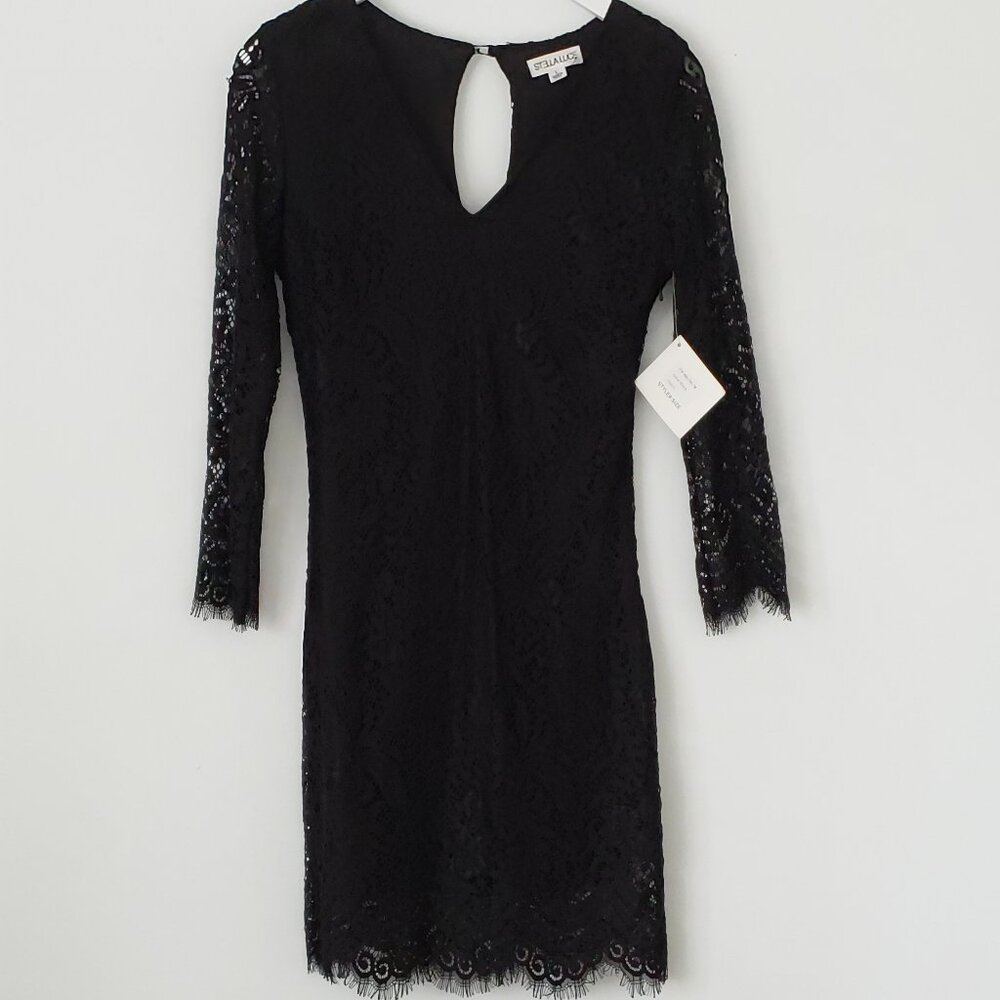 Stella Luce Black Lace Cocktail Dress